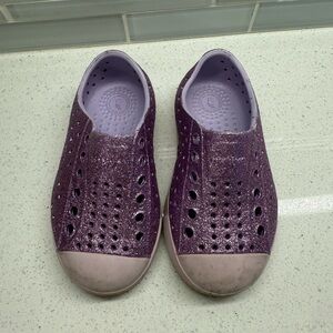 Native Kids Shoes in Sparkly Purple